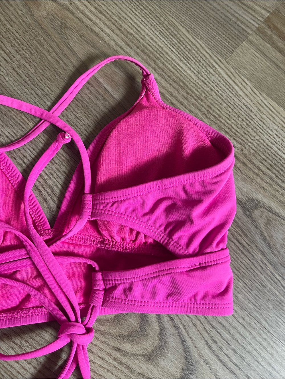 Athleta Crisscross Tie-Back Bikini Top Size S Barbie athletic Yoga Swim Summer - Picture 9 of 12